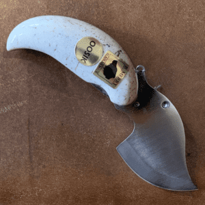 Ulu Style Pocket Knife with Walrus Oosik Handle
