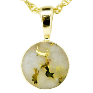Gold quartz pendant