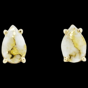 Gold quartz post earrings