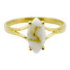 Gold quartz ring