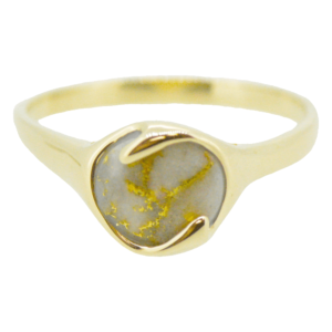 Gold quartz ring