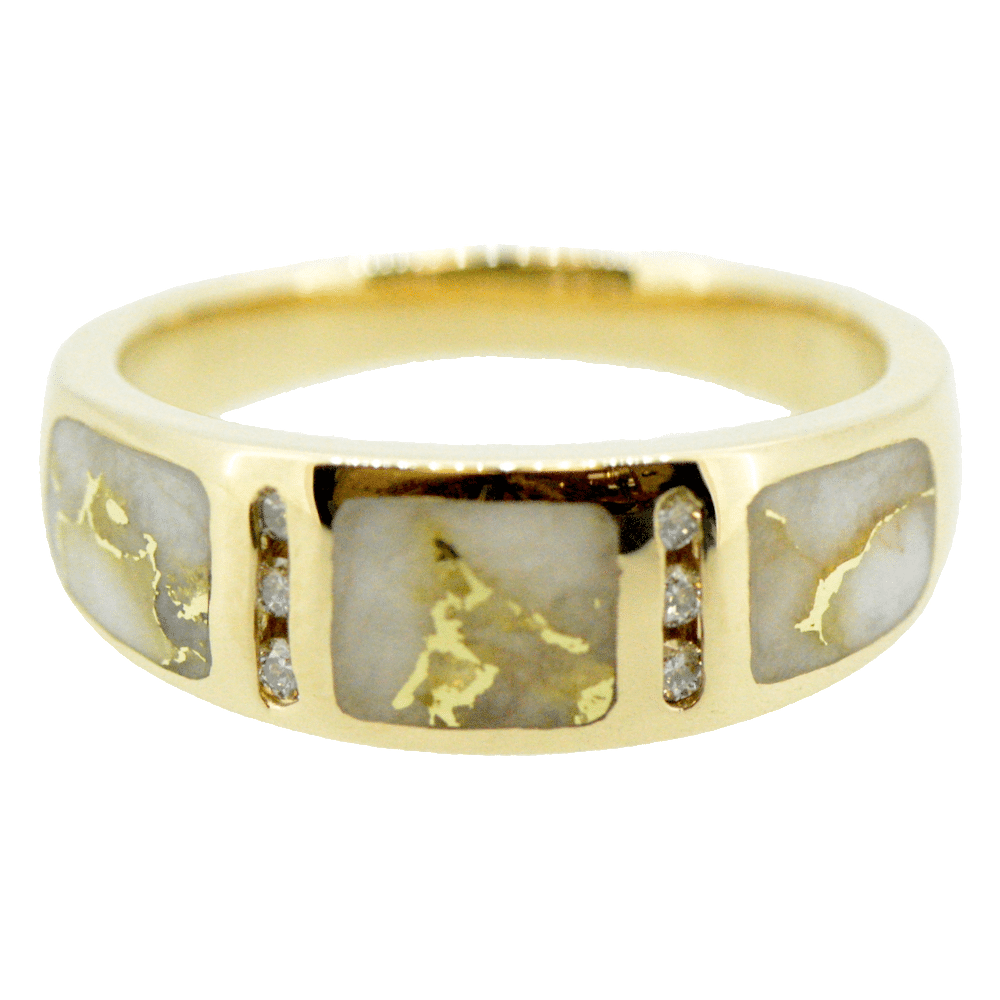 Men's Gold Quartz & Diamond Ring RM732D12Q - Alaska Mint