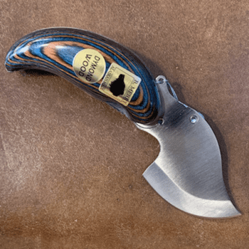 Ulu Style Pocket Knife with Dymond Wood Handle