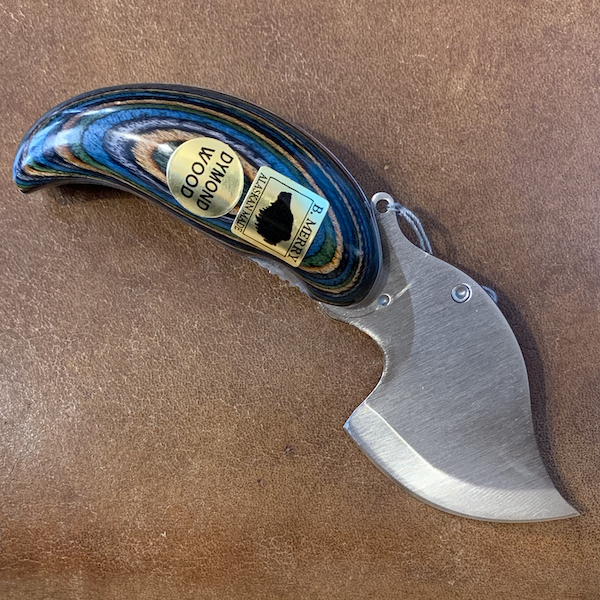 Ulu Style Pocket Knife with Dymond Wood Handle
