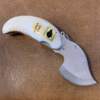 Dall Sheep Handle Ulu Style Pocket Knife, Alaska Mint