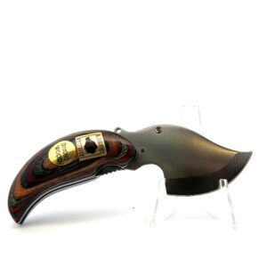 Ulu Style Pocket Knife with Dymond Wood Handle