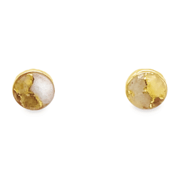 Gold quartz post 6mm earrings, Alaska Mint