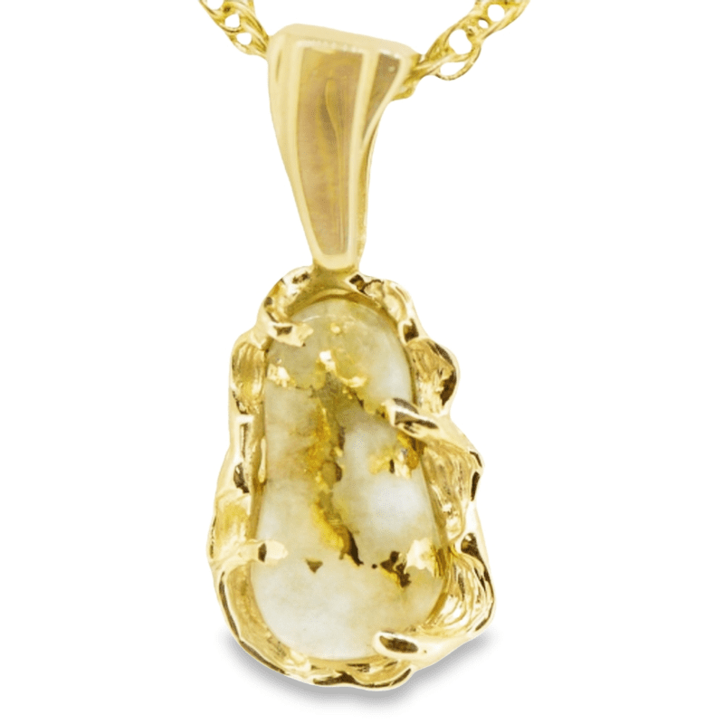 Gold quartz pendant, Alaska Mint