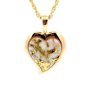 Gold Quartz Heart Pendant PH12QX