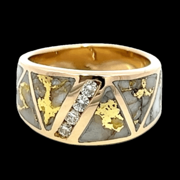 Gold quartz, Ring, Alaska Mint, Diamond, RL883D20Q