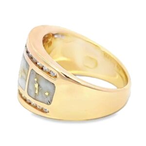 Ladies Gold Quartz & Diamond Ring, Alaska Mint