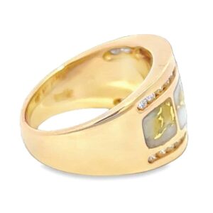 Ladies Gold Quartz & Diamond Ring, Alaska Mint