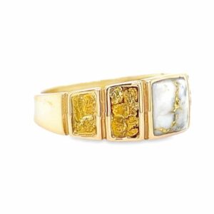 Men's Nugget & Gold Quartz Ring, Alaska Mint