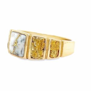 Men's Nugget & Gold Quartz Ring, Alaska Mint