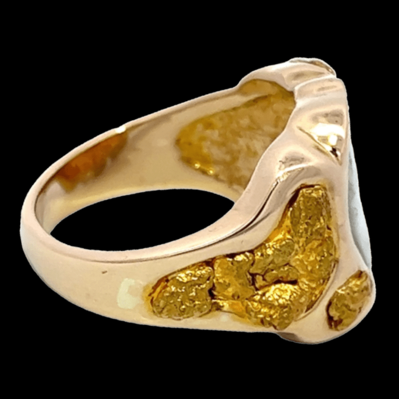 Gold quartz, Ring, Alaska Mint, Gold Nugget, RM518Q