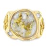 Men's Gold Nugget, Quartz & Diamond Ring, Alaska Mint