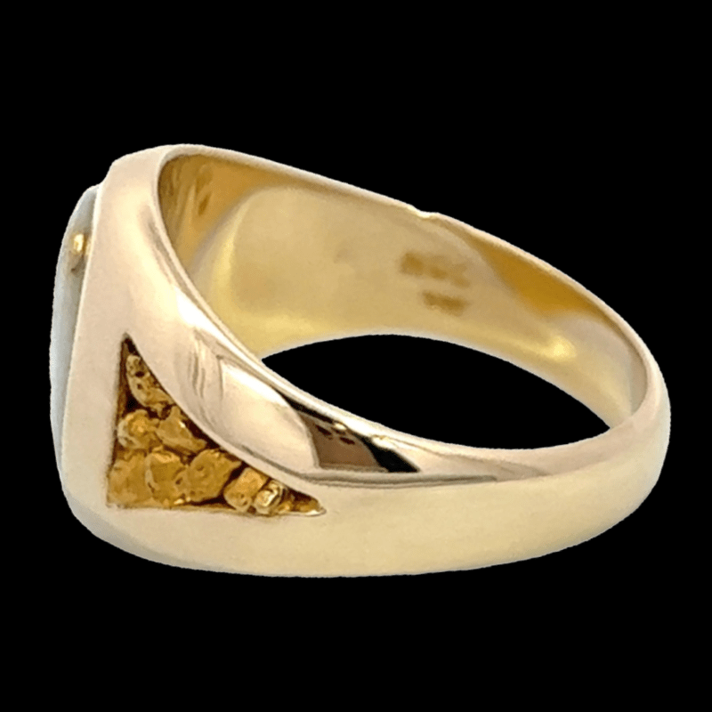 Gold quartz, Ring, Alaska Mint, Gold Nugget, RM595Q
