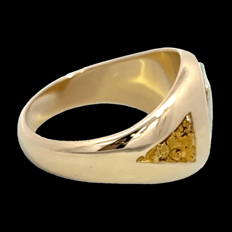 Gold quartz, Ring, Alaska Mint, Gold Nugget, RM595Q