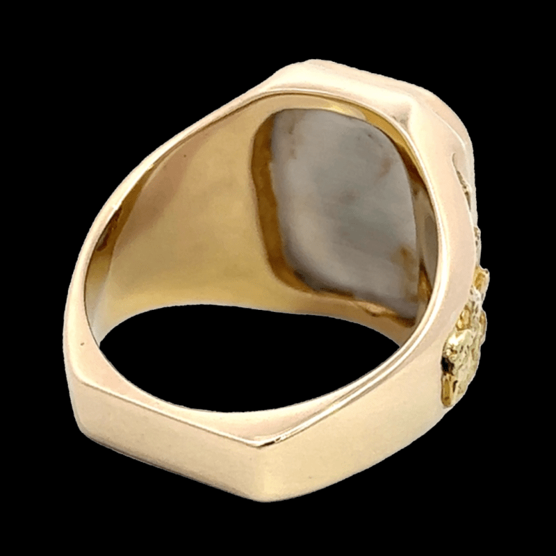 Gold quartz, Ring, Alaska Mint, Gold Nugget, RM636Q