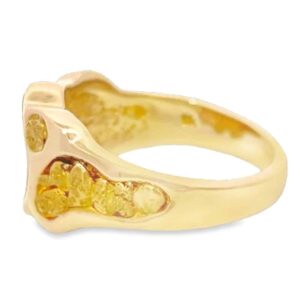Men's Gold Nugget & Quartz Ring, Alaska Mint