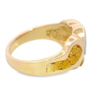 Men's Gold Nugget & Quartz Ring, Alaska Mint