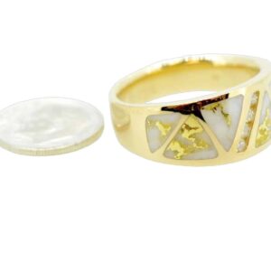 Men's Gold Quartz & Diamond Ring, Alaska Mint