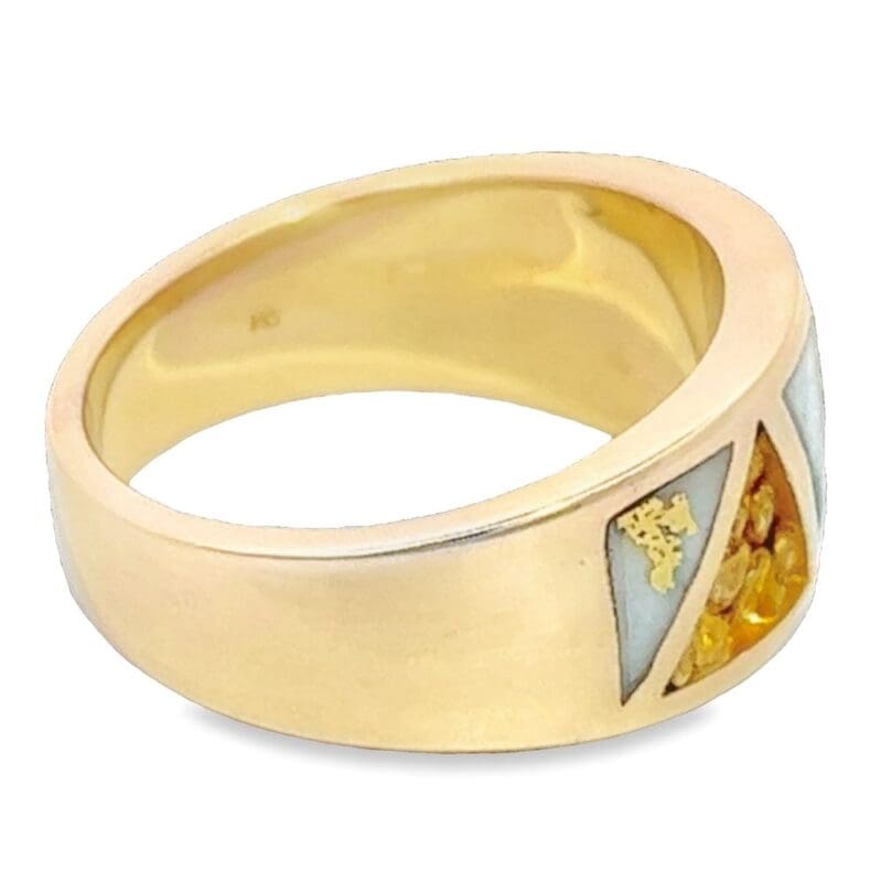 Men's Nugget Gold Quartz Ring, Alaska Mint