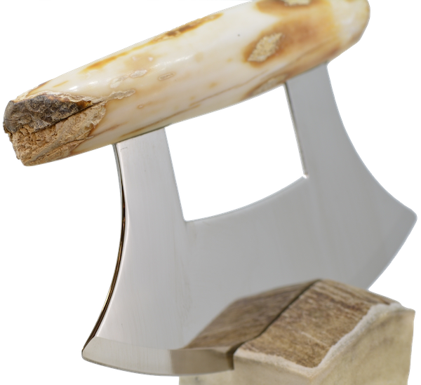 Ulu Knife with Fossilized Walrus Ivory Handle