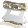 Caribou Antler Scrimshawed Ulu Knife