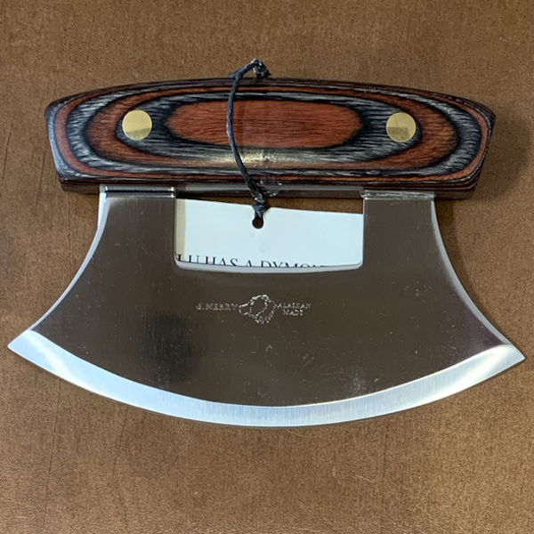 Ulu Knife with Dymond Wood Handle and Base
