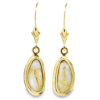 Gold Quartz 13x6mm 14k Leverback Earrings, Alaska Mint