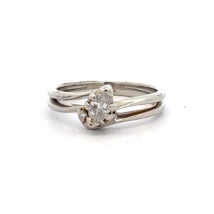 Estate Lady's Diamond 14k White Gold Wedding Set