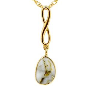 Gold quartz pendant