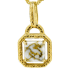 Square Gold Quartz Pendant, Alaska Mint