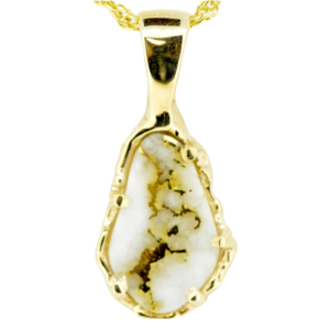 Gold quartz pendant