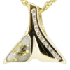 Gold Quartz Diamond Pendant