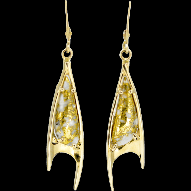 Gold Quartz Earrings Alaska Mint