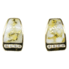 Gold quartz & diamond post earrings
