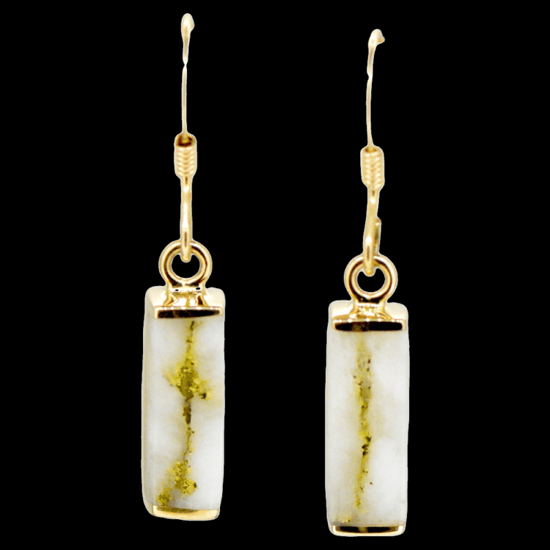 Gold quartz dangle earrings