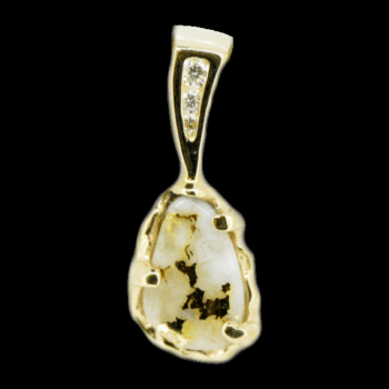 Gold quartz pendant