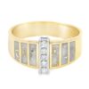 6 Section Inlaid Gold Quartz Ring with Diamonds, Alaska Mint