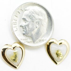 Gold Quartz Post Earrings