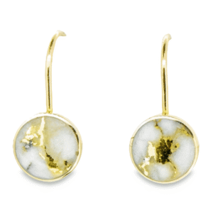 Gold Quartz Round Earrings, Alaska Mint