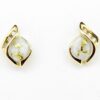 Gold Quartz/Diamond Post Earrings