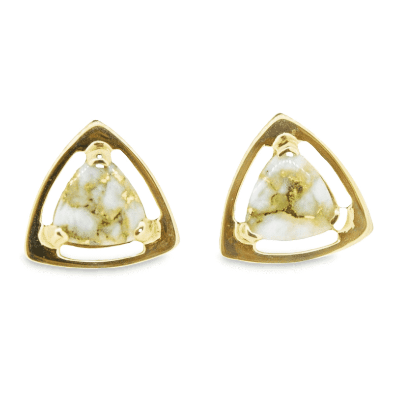 Gold Quartz Post Earrings, Alaska Mint