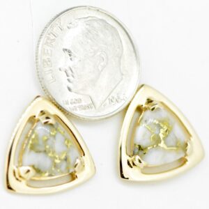 Gold Quartz Post Earrings