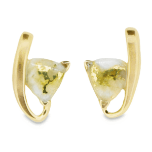 Gold Quartz Post Earrings, Alaska Mint