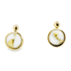 Gold Quartz Round Post Earrings, Alaska Mint