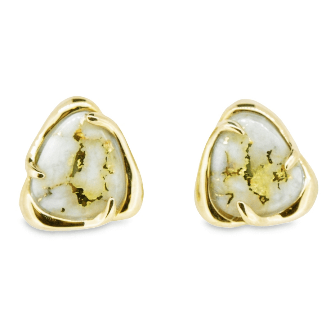 Gold Quartz Earrings ESC115SQ - Alaska Mint