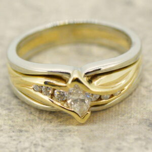 Estate Ladies Diamond 14k 2-Tone Gold Ring